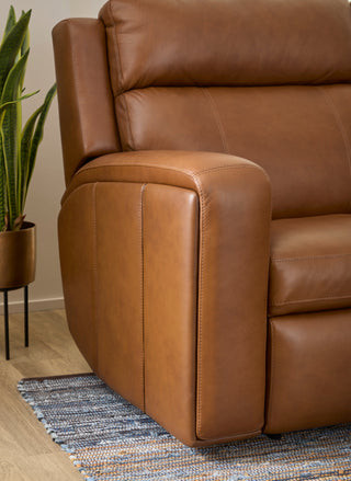 Wyatt Leather Power Reclining Loveseat with Console & Power Headrests & Lumbar
