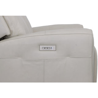 Barnett Leather Power Reclining Loveseat with Power Headrests & Lumbar