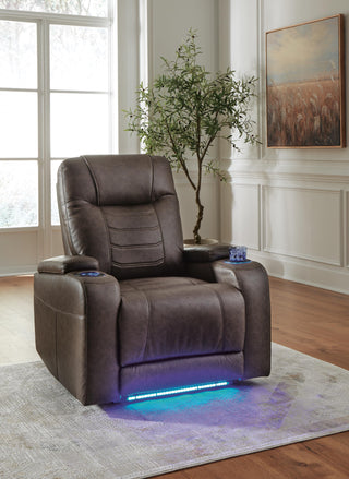 Schooner Rocks PWR Recliner/ADJ Headrest Faux Leather