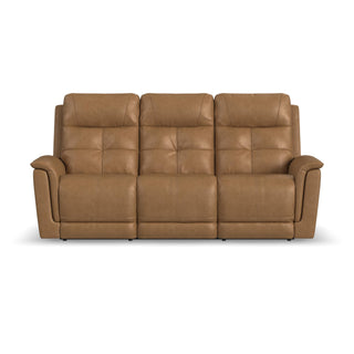 Ranger Leather Power Reclining Sofa with Console, Power Headrest, Lumbar, Heat & Massage