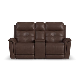 Ranger Leather Power Reclining Loveseat with Console, Power Headrest, Lumbar, Heat & Massage