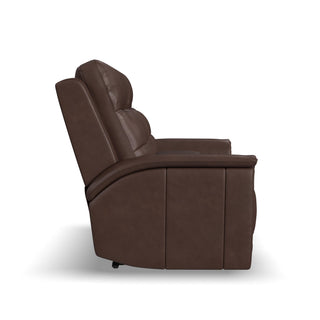 Ranger Leather Power Reclining Loveseat with Console, Power Headrest, Lumbar, Heat & Massage