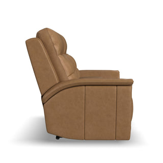 Ranger Leather Power Reclining Loveseat with Console, Power Headrest, Lumbar, Heat & Massage
