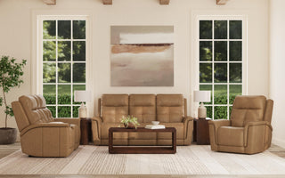 Ranger Leather Power Reclining Loveseat with Console, Power Headrest, Lumbar, Heat & Massage