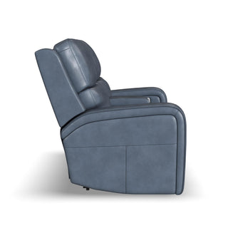Oasis Leather Power Reclining Loveseat with Console, Power Headrests, Lumbar, Heat & Massage