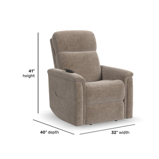 Luma Petite Fabric Power Lift Recliner with Power Headrest, Lumbar, Heat & Massage
