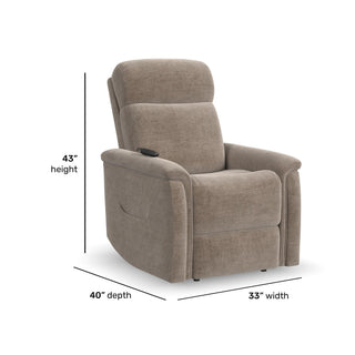 Luma Fabric Power Lift Recliner with Power Headrest, Lumbar, Heat & Massage