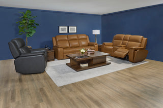 Ziggy Leather Power Reclining Sofa with Power Headrest, Lumbar, Heat & Massage