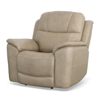 Crew Leather Power Recliner with Power Headrest & Lumbar
