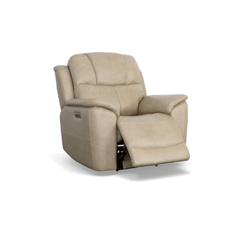 Crew Leather Power Recliner with Power Headrest & Lumbar