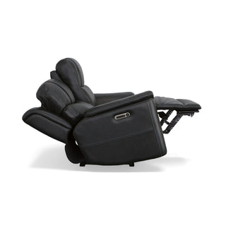 Crew Leather Power Reclining Loveseat with Power Headrests & Lumbar