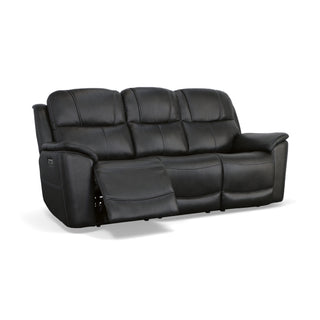 Crew Leather Power Reclining Sofa with Power Headrests & Lumbar