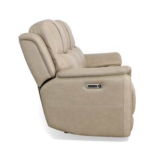 Crew Leather Power Reclining Sofa with Power Headrests & Lumbar