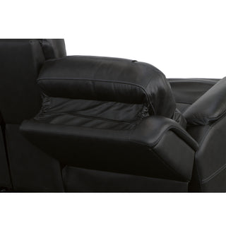 Crew Leather Power Reclining Loveseat with Console, Power Headrests & Lumbar