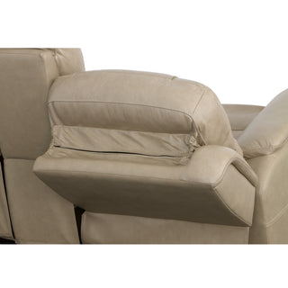 Crew Leather Power Reclining Loveseat with Console, Power Headrests & Lumbar