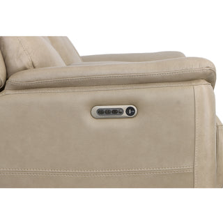 Crew Leather Power Reclining Loveseat with Console, Power Headrests & Lumbar