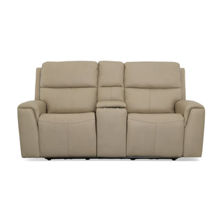 Jarvis Leather Power Reclining Loveseat with Console & Power Headrests