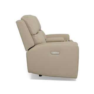 Jarvis Leather Power Reclining Loveseat with Console & Power Headrests