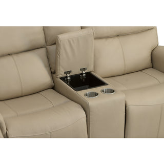 Jarvis Leather Power Reclining Loveseat with Console & Power Headrests
