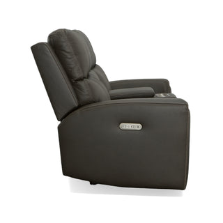 Jarvis Leather Power Reclining Loveseat with Console & Power Headrests
