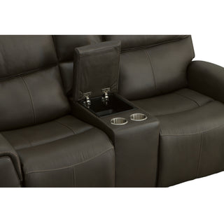 Jarvis Leather Power Reclining Loveseat with Console & Power Headrests
