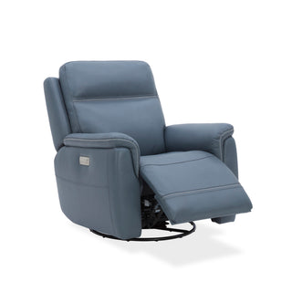 Sawyer Leather Swivel Glider with Power Headrest, Lumbar, Heat & Massage