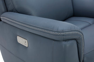 Sawyer Leather Swivel Glider with Power Headrest, Lumbar, Heat & Massage