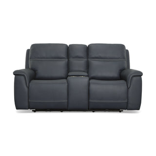 Sawyer Leather Pwr Recl Loveseat w/ Console, Pwr Hdrsts, Lumbar