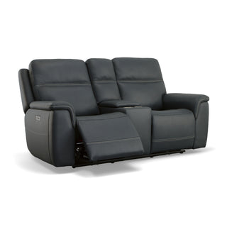 Sawyer Leather Pwr Recl Loveseat w/ Console, Pwr Hdrsts, Lumbar