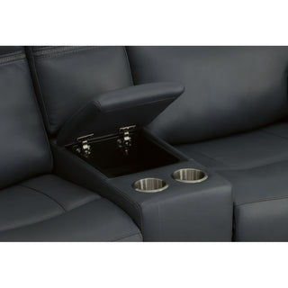 Sawyer Leather Pwr Recl Loveseat w/ Console, Pwr Hdrsts, Lumbar