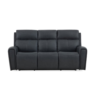 Warren Leather Power Reclining Sofa with Console, Power Headrest & Lumbar
