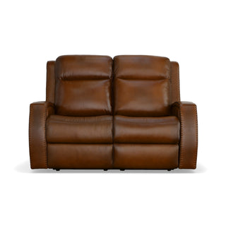 Mustang Leather Power Loveseat with Power Headrest