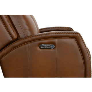 Mustang Leather Power Loveseat with Power Headrest