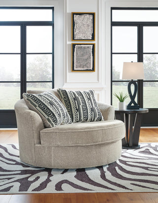 Calnita Oversized Swivel Chair and Ottoman