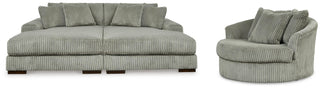 Lindyn Super Chaise with Oversized Swivel Chair