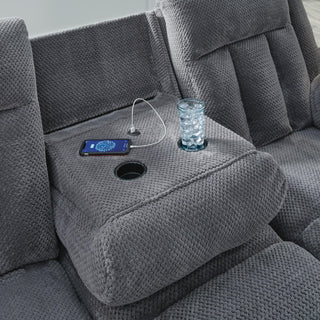 Observation REC PWR Sofa w/Drop Down Table Velvet
