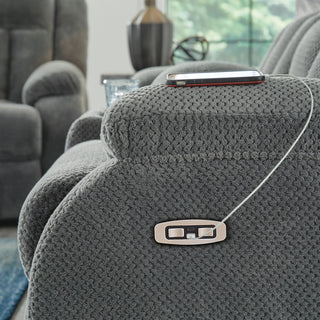 Observation REC PWR Sofa w/Drop Down Table Velvet