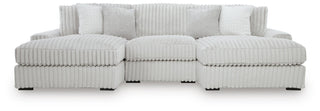 Stupendous 3-Piece Sectional with Double Chaise Velvet