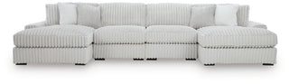 Stupendous 4-Piece Sectional with Double Chaise Velvet