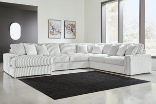 Stupendous 5-Piece Sectional with Chaise Velvet