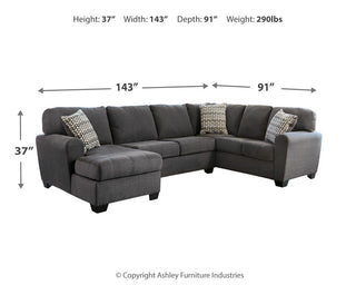 Ambee 3-Piece Sectional with Chaise Chenille