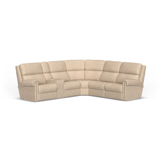 Bernard Fabric Power Reclining Sectional w/ Power Headrest & Lumbar