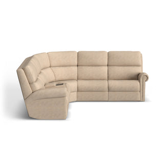 Bernard Fabric Power Reclining Sectional w/ Power Headrest & Lumbar