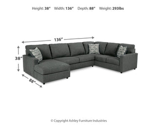 Edenfield 3-Piece Sectional with Chaise Chenille