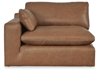 Emilia Corner Chair Leather - Caramel, Left Arm Facing