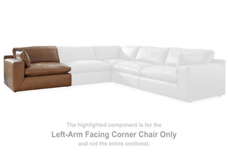 Emilia Corner Chair Leather - Caramel, Left Arm Facing