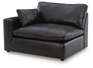 Emilia Corner Chair Leather - Black, Left Arm Facing
