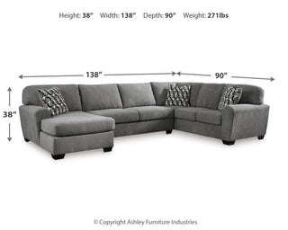 Birkdale Court 3-Piece Sectional with Chaise Chenille