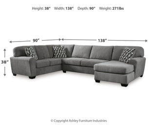 Birkdale Court 3-Piece Sectional with Chaise Chenille