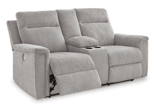Barnsana DBL REC PWR Loveseat w/Console Chenille